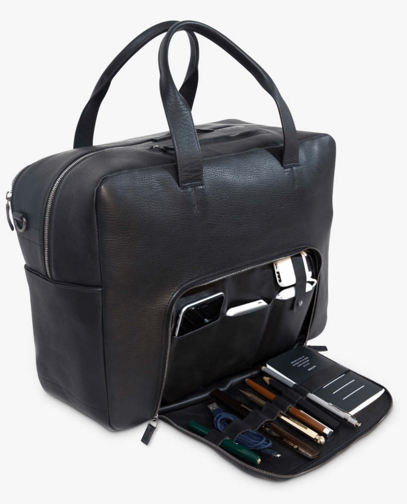 Our Leather Travel Bag Will Keep You Organized On The - Alonzo Weekender - Black - This Is Ground, transparent png download