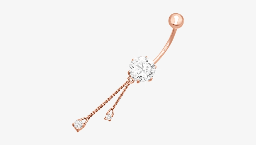 Belly Piercing In Red Gold - Navel Piercing, transparent png download
