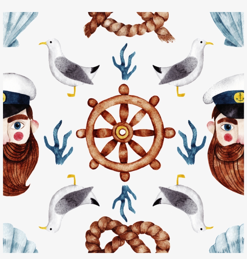Hand Painted Nautical Wind Logo Decoration Png Transparent - Portable Network Graphics, transparent png download