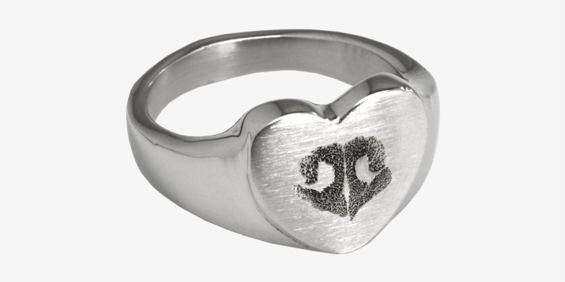 Heart Ring With Actual Nose Print In Silver - Ring, transparent png download