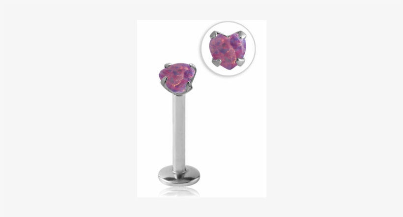 Labret Monroe Nose Stud Ring Opal Heart - Moth Orchid, transparent png download