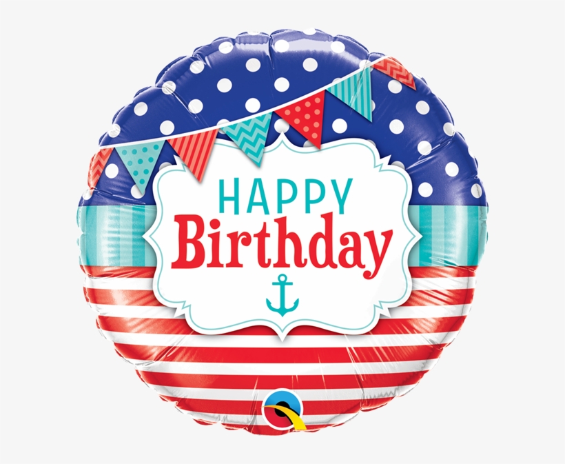 Nautical Happy Birthday Foil Balloon - Happy Birthday Nautical Theme, transparent png download