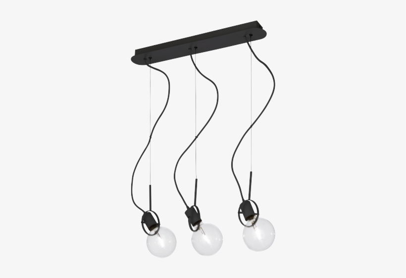 Incandescent Bulb Hanging Light Design/ Retro/ Black/ - Ideal Lux 119472 Radio 3 Light Ceiling Black Lighting, transparent png download