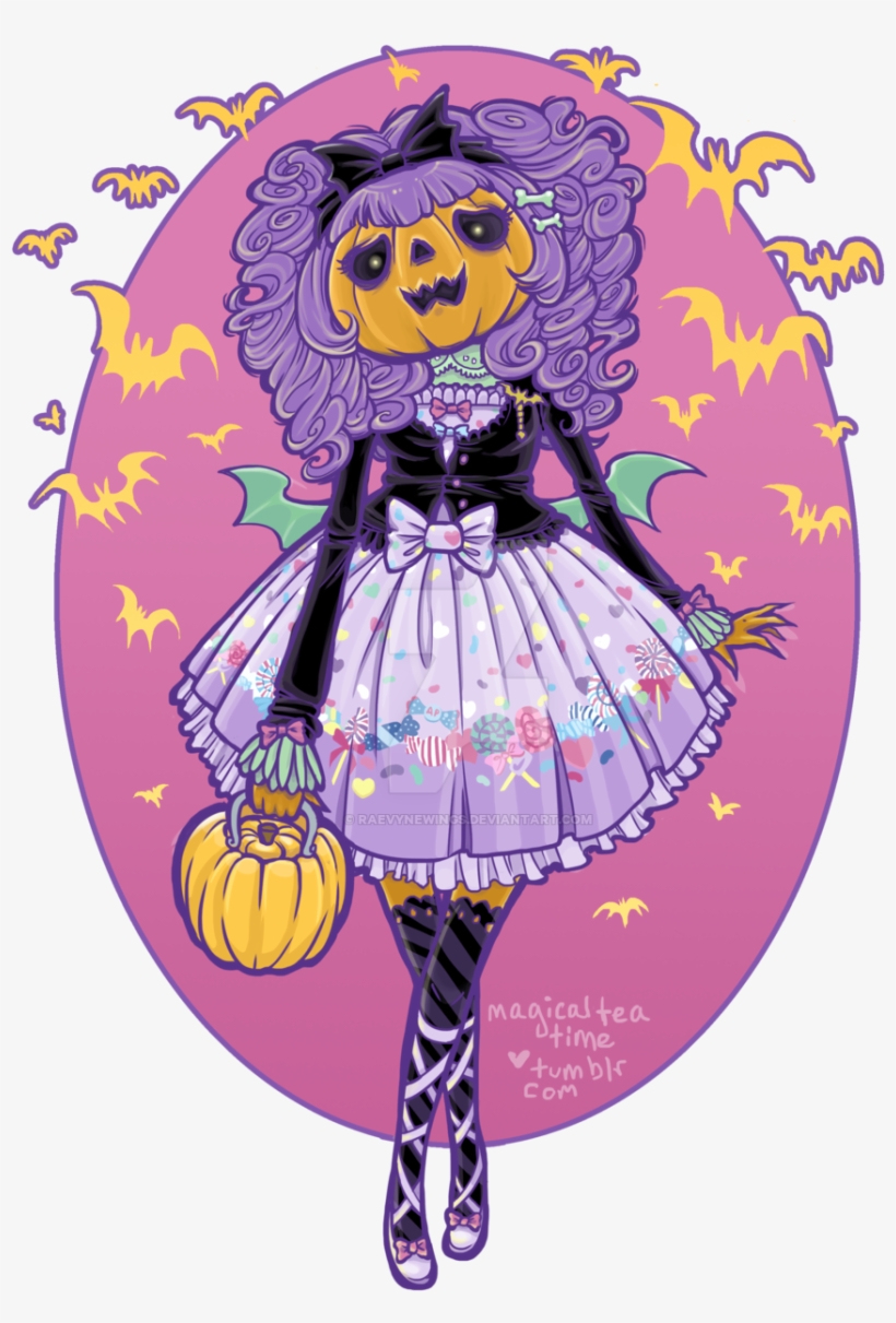 Raevynewings - Cute Girl Drawing Helloween, transparent png download