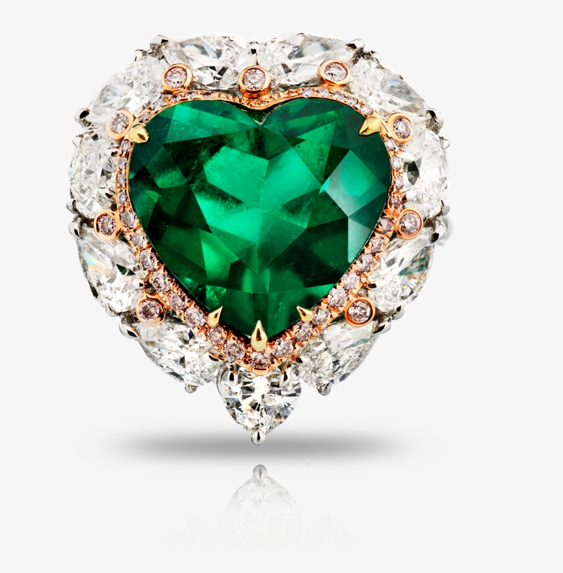 Heart Shape Emerald And Diamond Ring - Alphabet, transparent png download