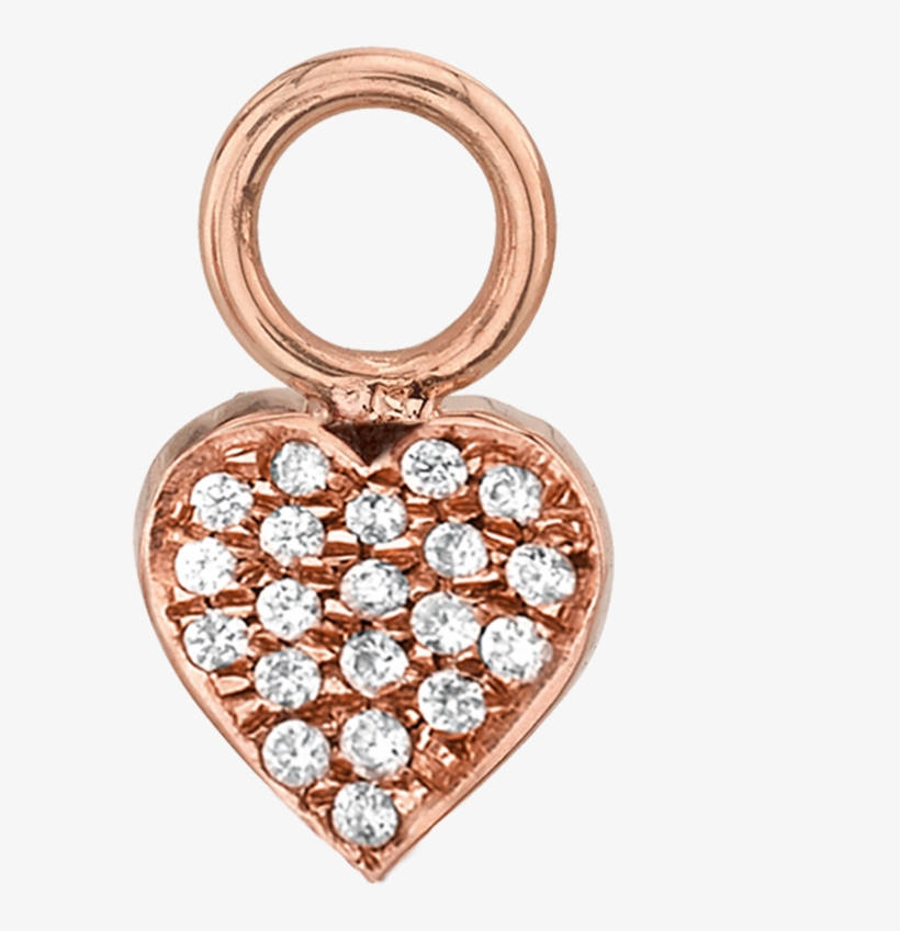 Diamond Heart Hoop Charm - Locket, transparent png download