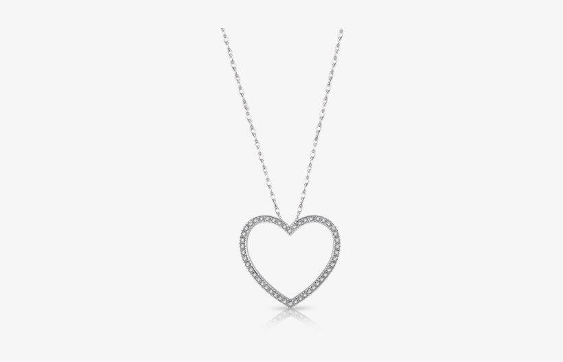 Diamond Heart Necklace In White Gold - Locket, transparent png download