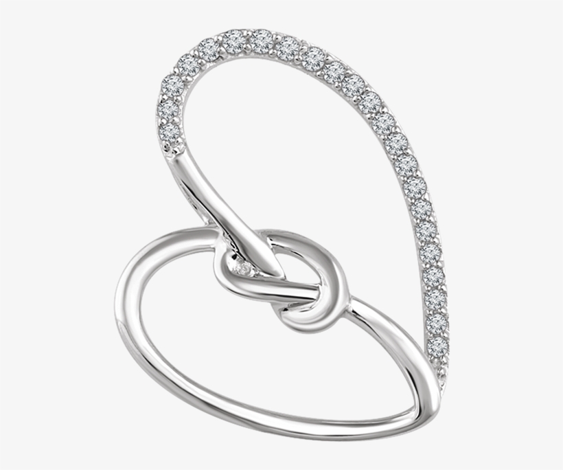 Silver Jewelry Sterling Diamond Heart Knot Pendant - Jewellery, transparent png download