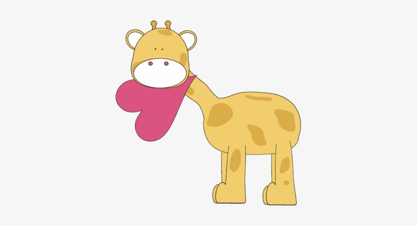 Giraffe Eating A Valentine Heart - Giraffe With A Heart, transparent png download