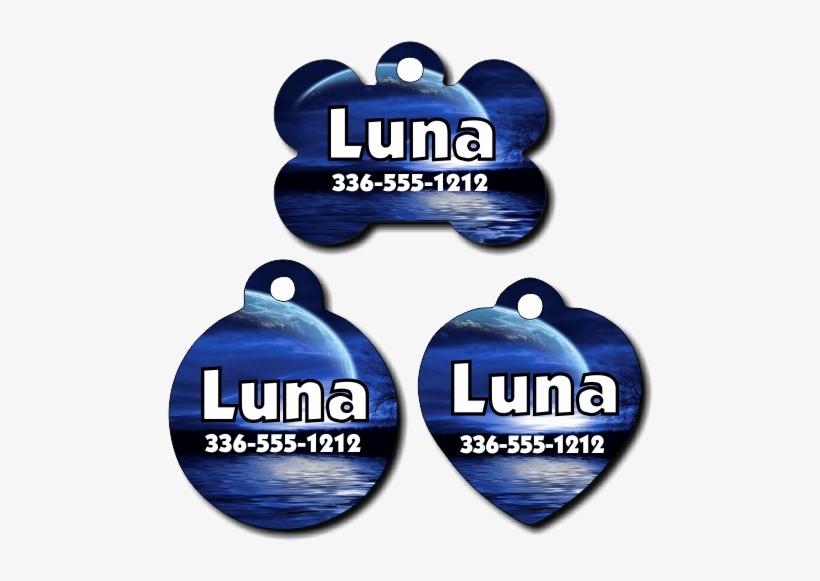 Personalized Blue Moon Pet Tag For Dogs And Cats - Dog, transparent png download