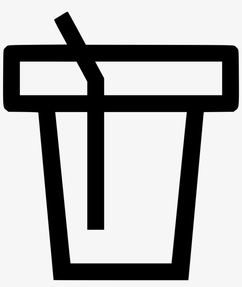 Beverage Cup With Straw Comments - Cross, transparent png download