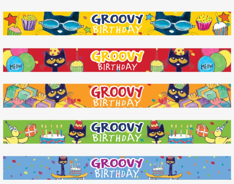 Pete The Cat Groovy Birthday Slap Bracelets, transparent png download