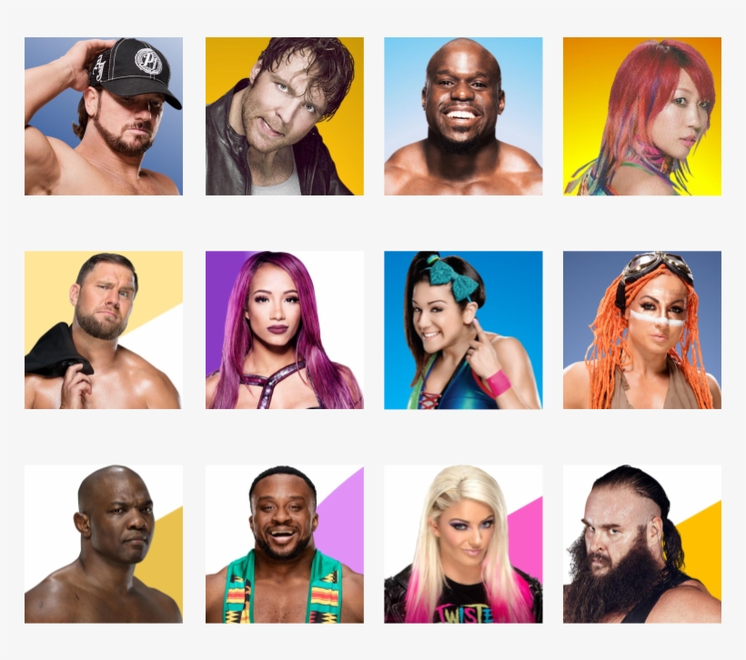 Aj Styles Dean Ambrose Apollo Crews Asuka Curtis Axel - Collage, transparent png download