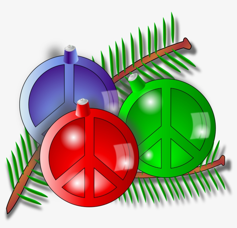 Xmas Globe Christmas Holiday Peace Symbol Sign Coloring - Christmas Ornaments Clipart, transparent png download