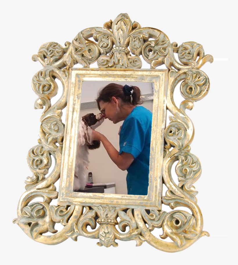 Vintage Gold Frame With Cate - Gold, transparent png download