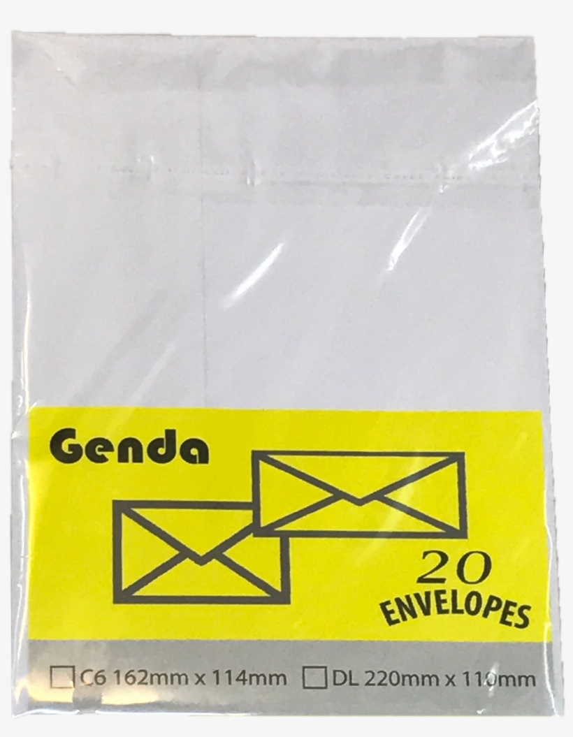 Genda White Envelope 6x4" 20's - Vacuum Bag, transparent png download