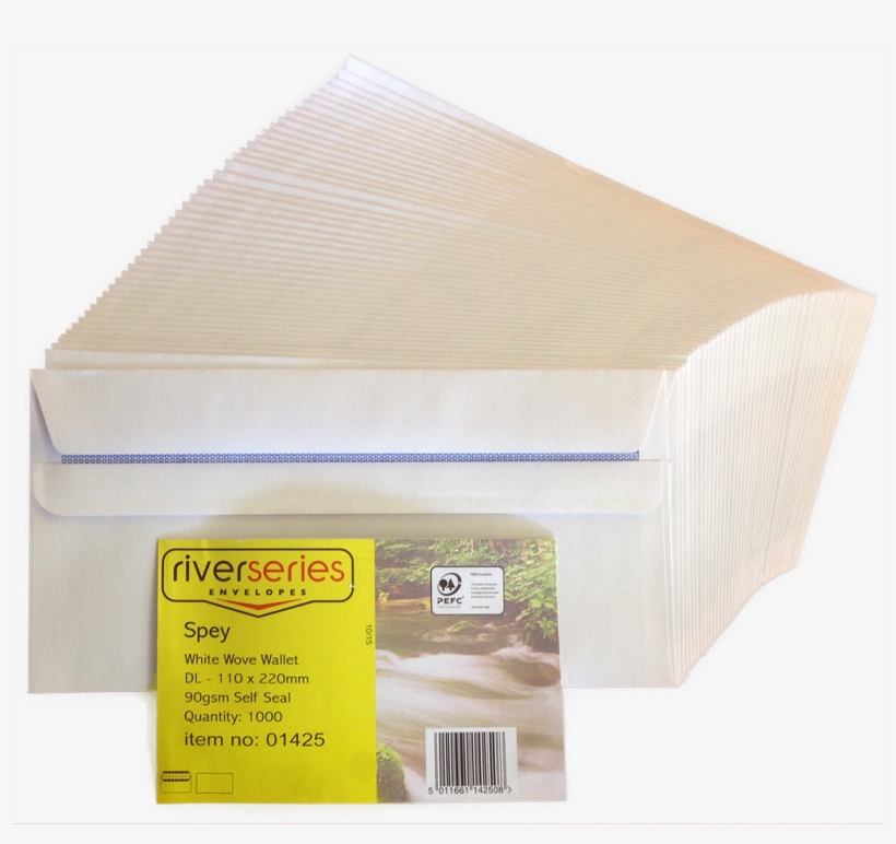 River Series Spey White Wove Wallet Dl 90gsm 1000 Envelope - Envelope, transparent png download