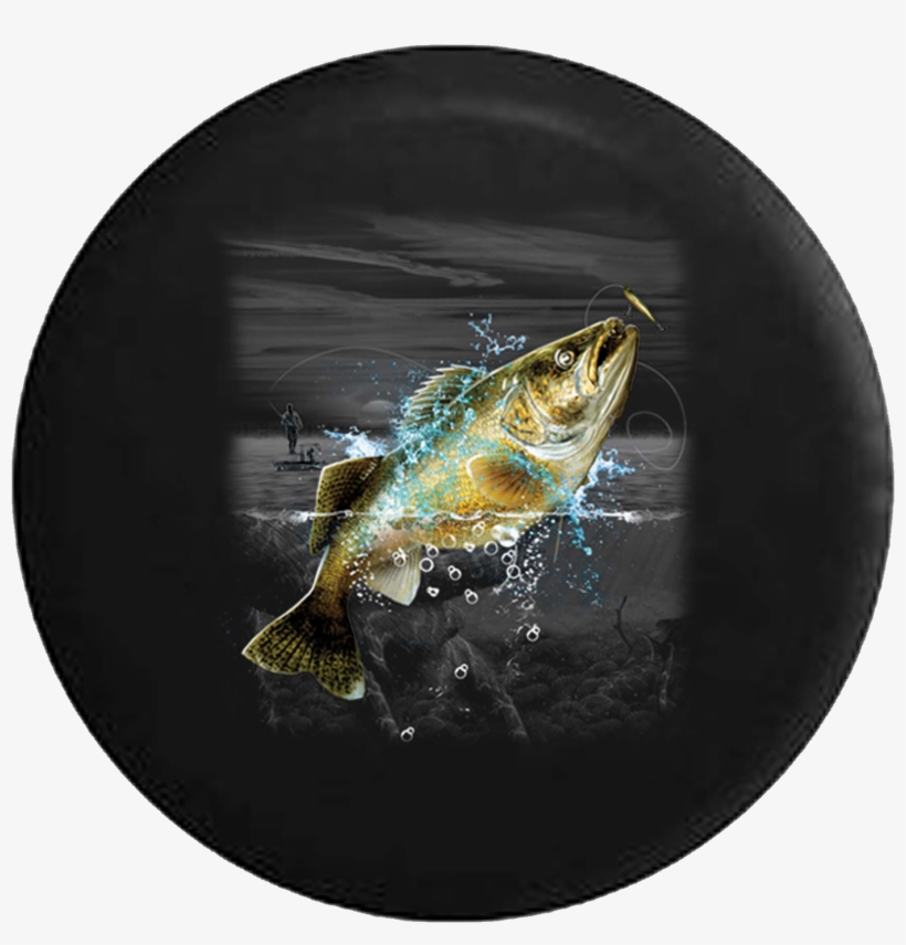 Fishing Boat Fish Jumping Bass Lake Full Moon Jeep - Sweatshirt, transparent png download