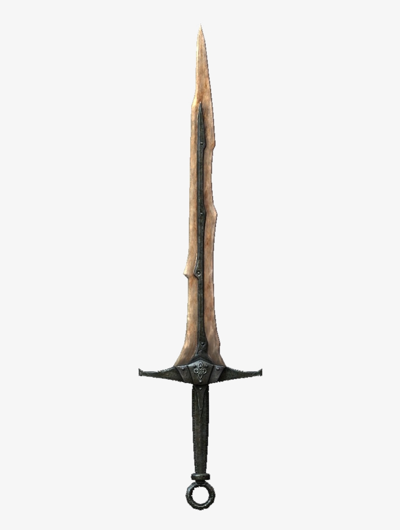 Png Black And White Stock Dragonbone Sword Elder Scrolls - Skyrim Драконий Костяной Меч, transparent png download