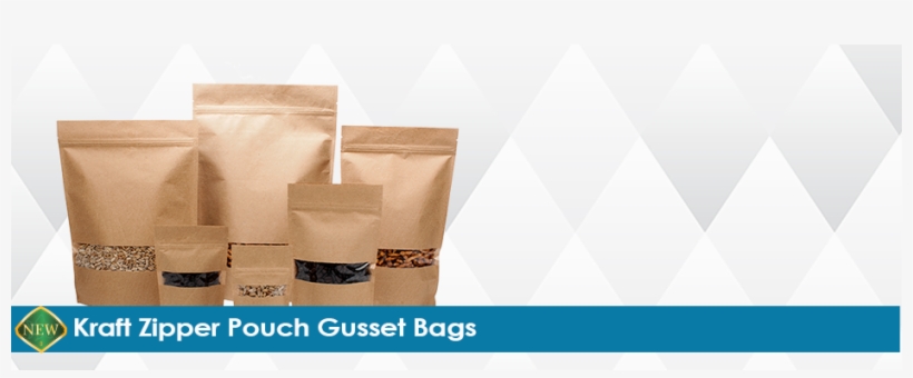 Kraft Zipper Pouches - Bag, transparent png download
