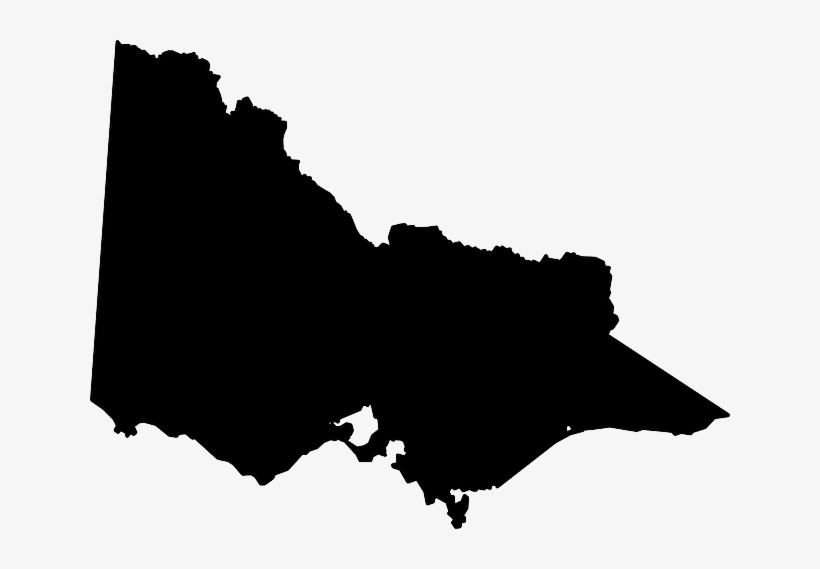 Australia, Victoria, Black, Geography, Outline, Map Black Map Of