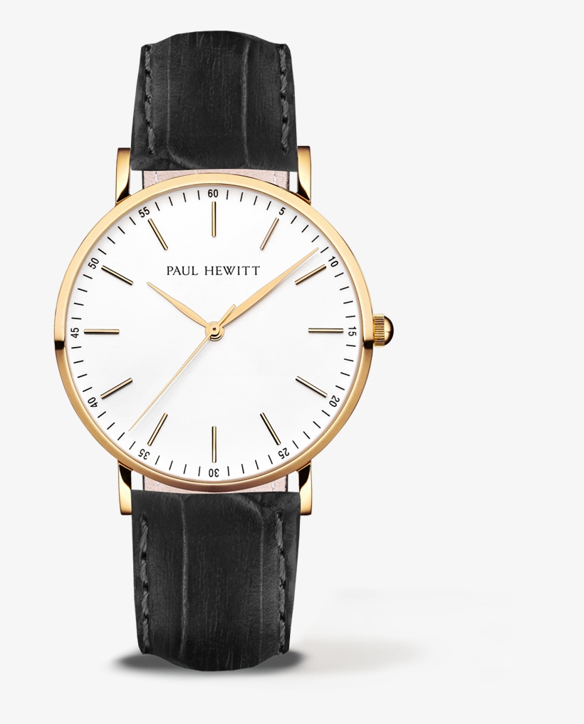 Paul Hewitt Black Leather Watch, transparent png download
