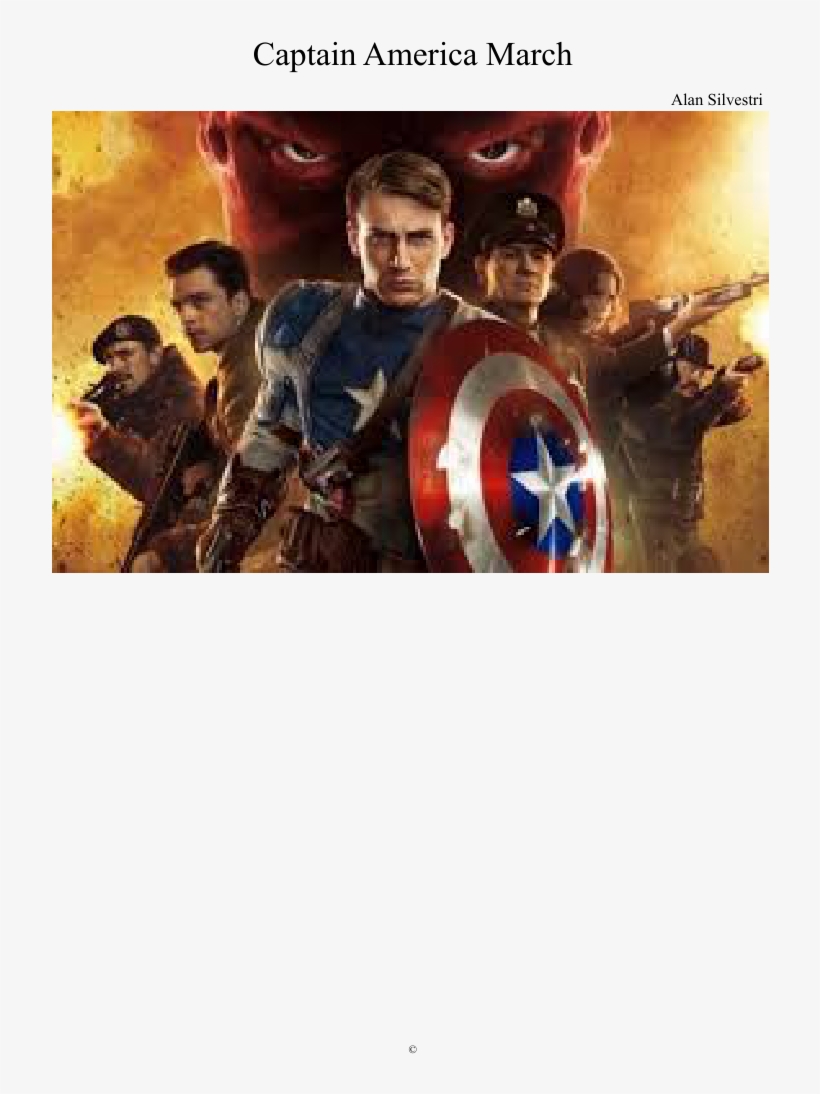 Captain America March Sheet Music Composed By Alan - Captain America: The First Avenger, transparent png download
