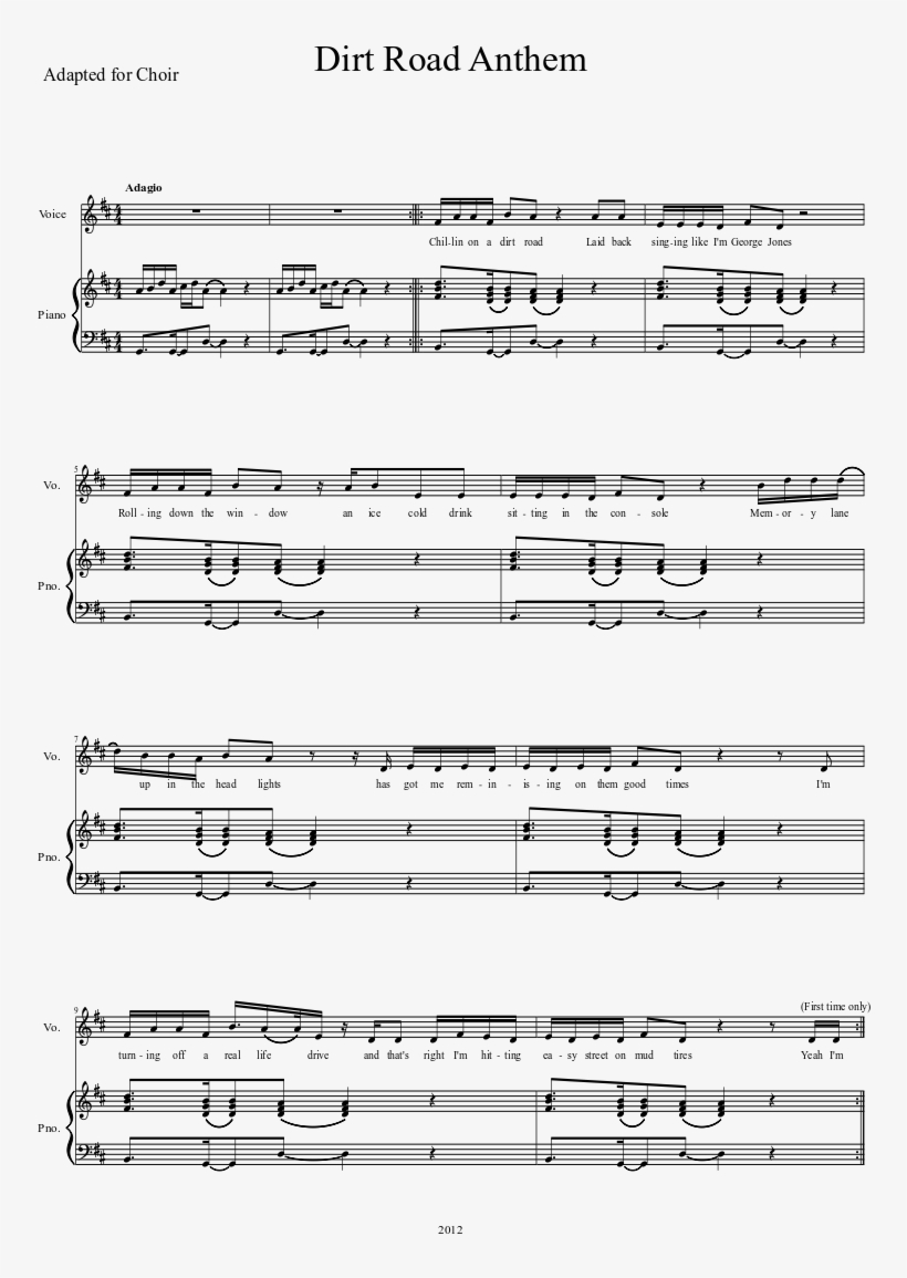 Dirt Road Anthem Sheet Music 1 Of 1 Pages - Nocturne In E Flat Major Dennis Alexander, transparent png download