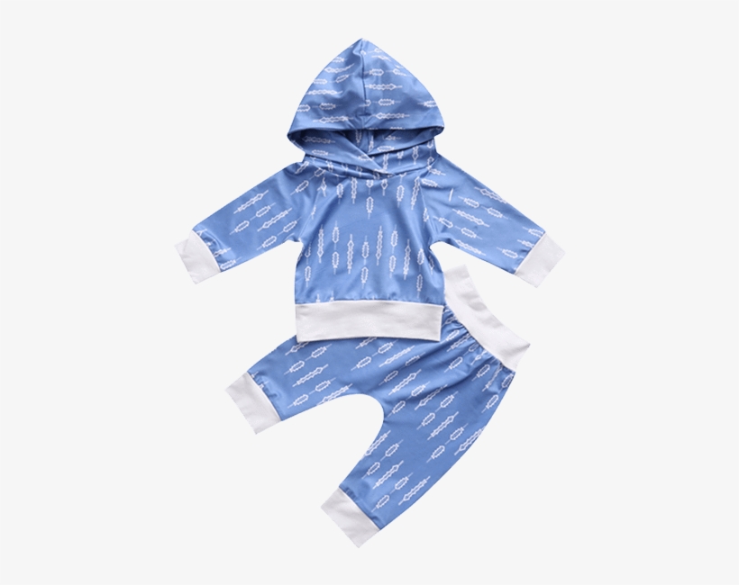 Petite Bello Clothing Set 0-6 Months Blue Arrow Hooded - Hoodie, transparent png download