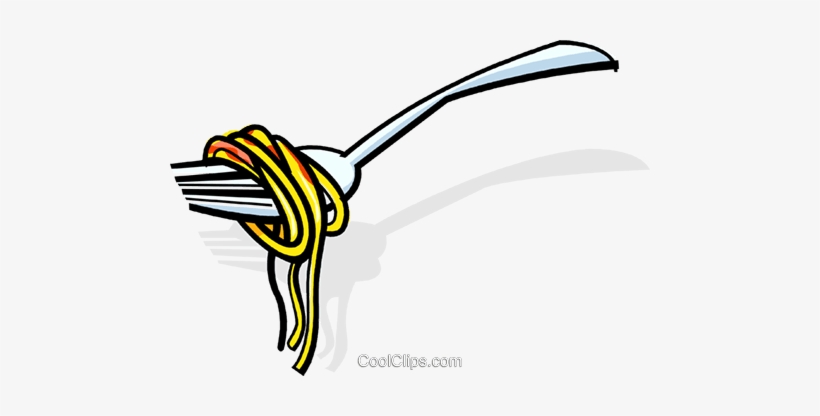 Spaghetti On A Fork Royalty Free Vector Clip Art Illustration - Spaghetti Wrapped Around A Fork, transparent png download