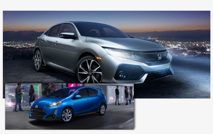 2017 Toyota Prius C - Honda Civic Hatchback Touring 2017 Polished Metal, transparent png download