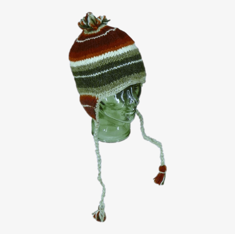Red Stripey Knitted Winter Hat - Wool, transparent png download