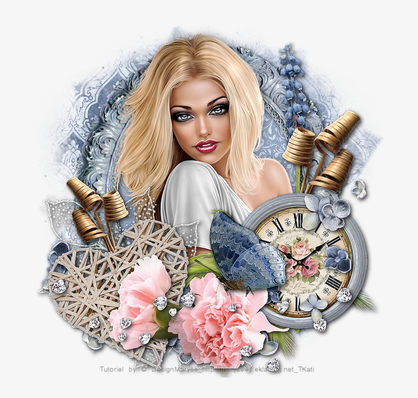 Nautil By Maryse - Horloge Pendule Mural Metal Bombée Décor Roses, transparent png download