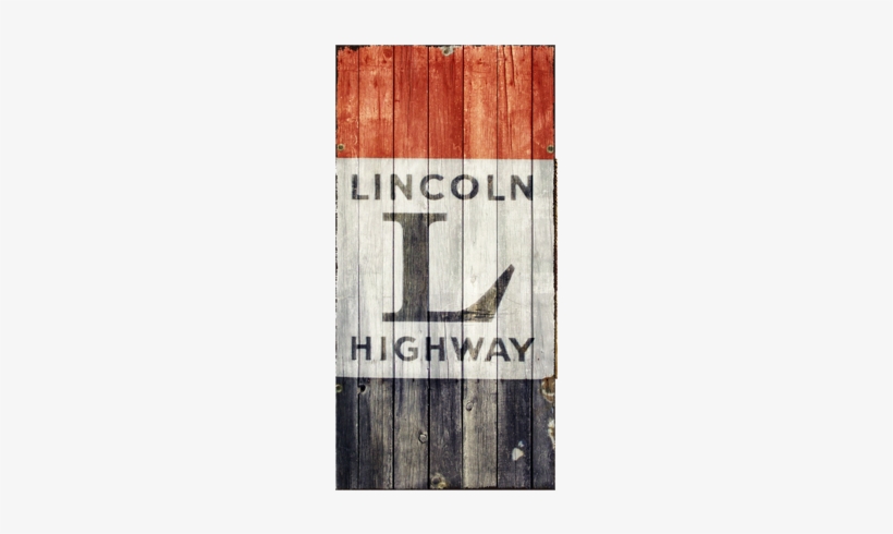 Old Lincoln Highway Sign Canvas - Plank, transparent png download