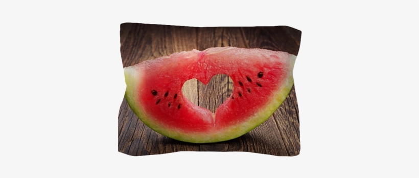Watermelon Slice With Cut In The Shape Of Heart Pillow - We Love Watermelon, transparent png download