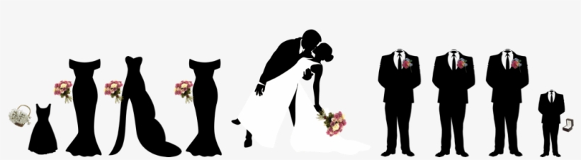 Clipart Royalty Free Stock Bridal Silhouette Clip Art - Bridal Party Silhouette Png, transparent png download