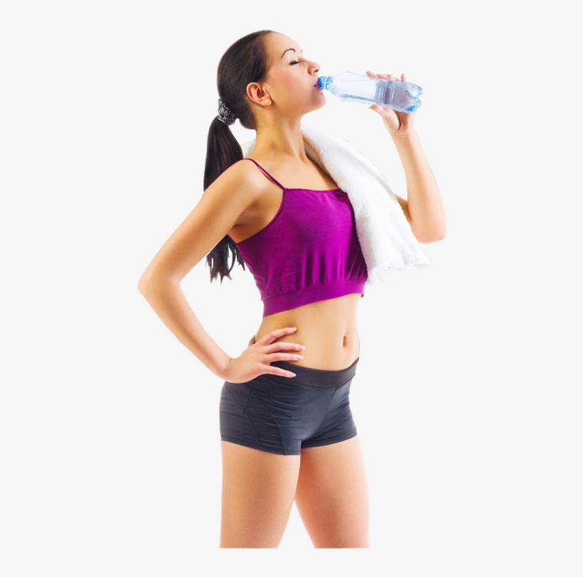 Fitness Woman Drinking Water After Running - Woman Drinking Water Png, transparent png download