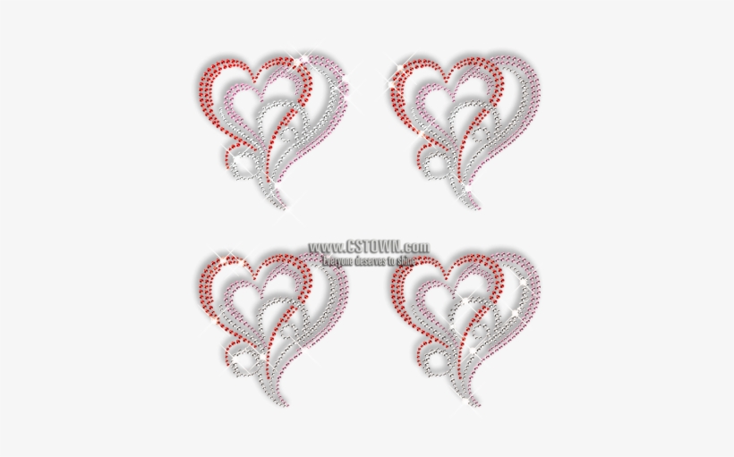 Crystal Heart Hotfix Design Strass Motif - Hotfix, transparent png download