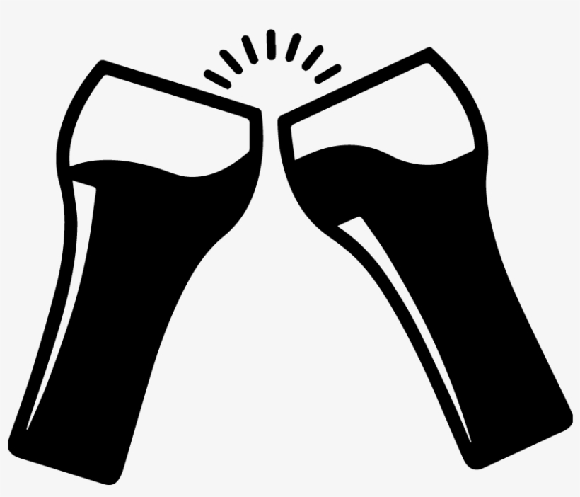 Two Beer Glass Silhouette Toasting - Beer Silhouette Png, transparent png download