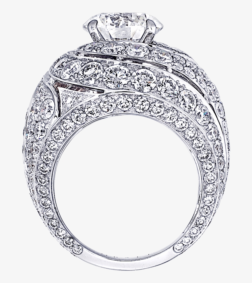 Shank View Of A Graff Swirl Ring Featuring A Round - Engagement Ring, transparent png download