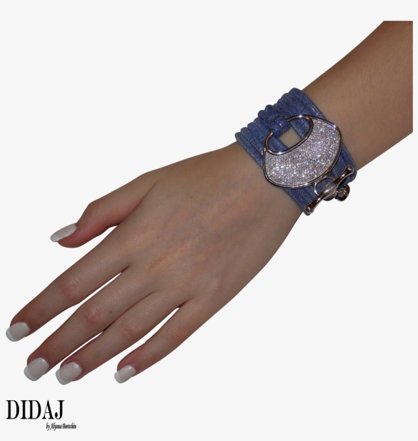 Didaj Lavender & Silver Italian Wrap Leather Bracelet - Bracelet, transparent png download