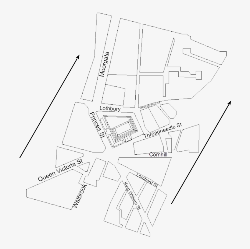 City Of London, Bank Area With Wind Direction - Technical Drawing, transparent png download