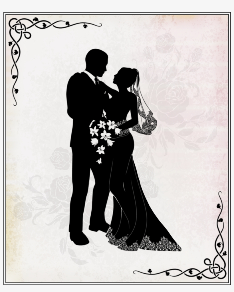 Wedding Silhouette Couple Clipart Wedding Invitation, transparent png download