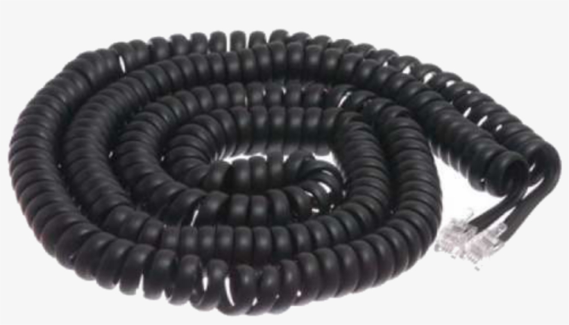 Yealink Hc22 Ip Phone Curly Cord - Flat Black Telephone Handset Cord - Long Length - 1.5, transparent png download