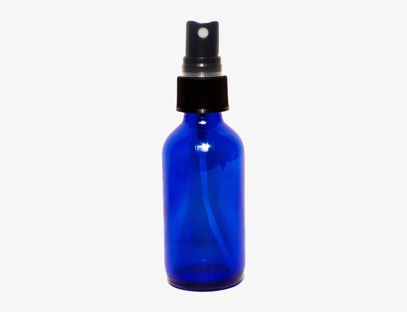 1 Oz Blue Glass Bottle With Spray Top - Glass Bottle, transparent png download