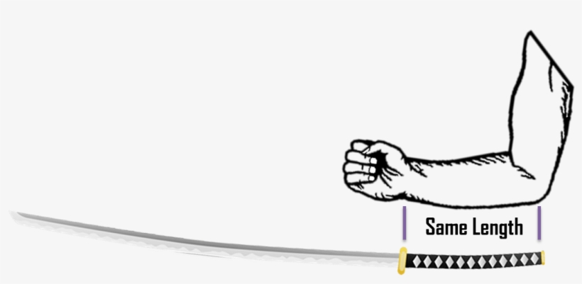 How To Size A Katana - Line Art, transparent png download
