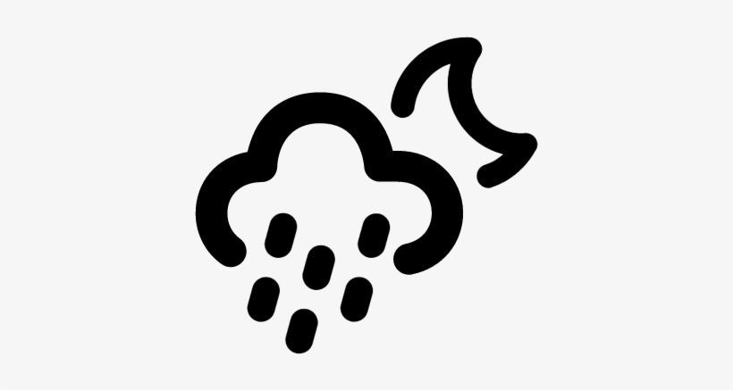 Drizzle And Half Moon Vector - Media Luna Con Lluvia, transparent png download