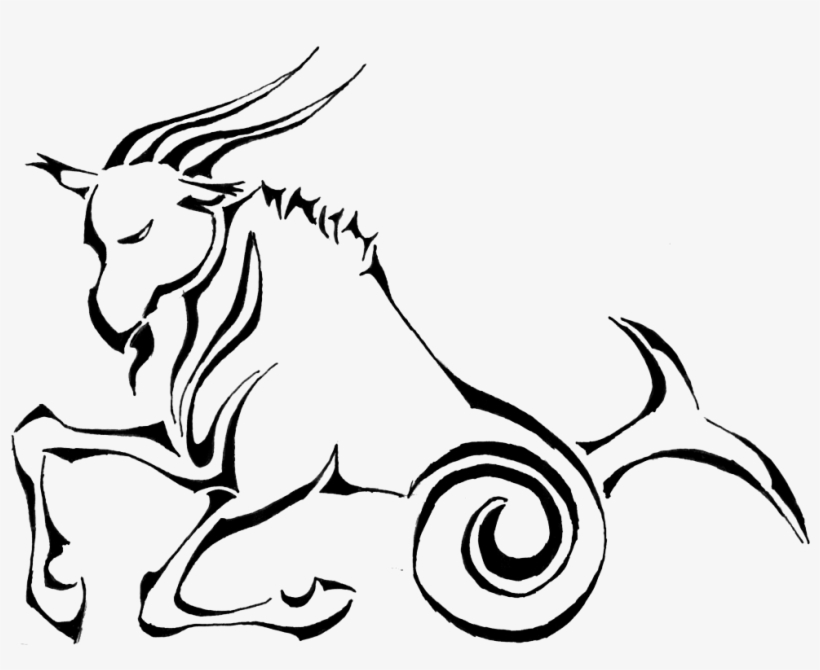 Capricorn Free Png Image - Capricorn Designs Black And White, transparent png download