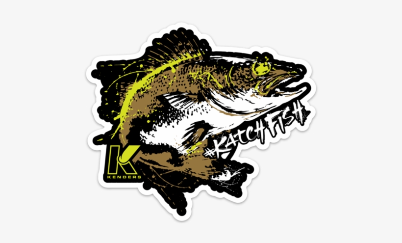 Walleye Bucket Decal Dark - Sticker, transparent png download