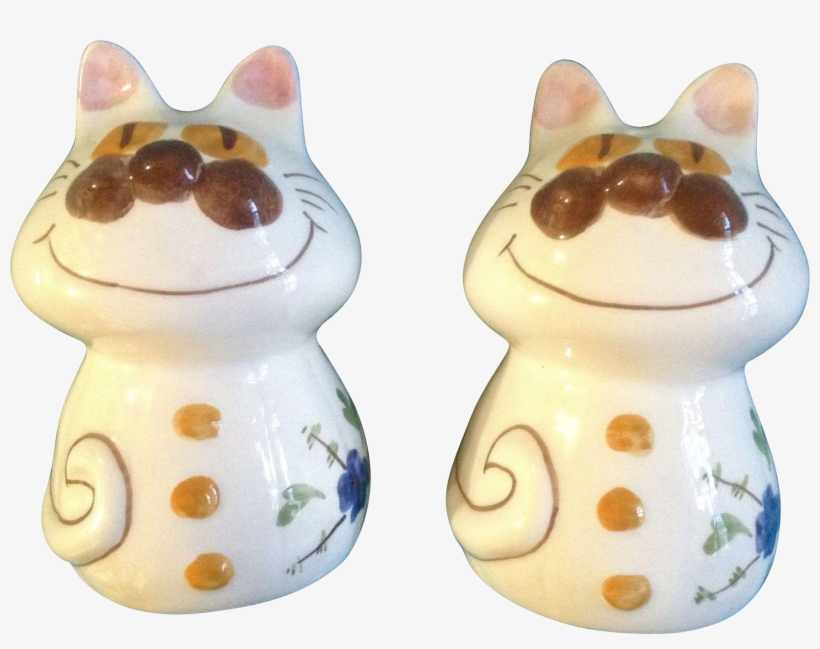 Salt Pepper Shakers Cats With Smiling Cheshire Faces Salt And Pepper